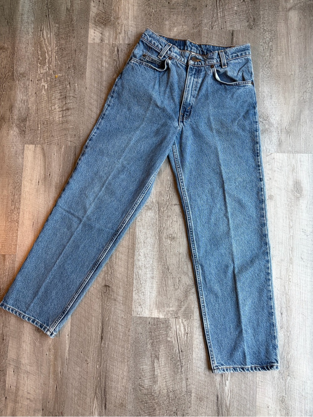 VTG Levi’s 550 Student Orange Tab Jeans 1998 - High Rise - Straight Leg - Picture 6 of 12